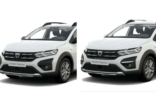Dwa białe samochody Dacia Sandero Stepway stoją obok siebie, gotowe na przygodę.