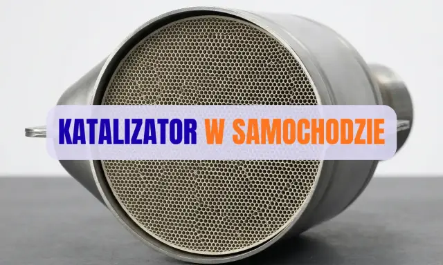 Nowy katalizator p0420 do samochodu, z widocznym wnętrzem o strukturze plastra miodu.